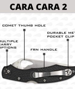 Spyderco Byrd Lightweight Knife with Stainless Steel Blade and High Performance FRN Handle One Size Cara Cara 2 - Black 30 61CGaH Sm0L