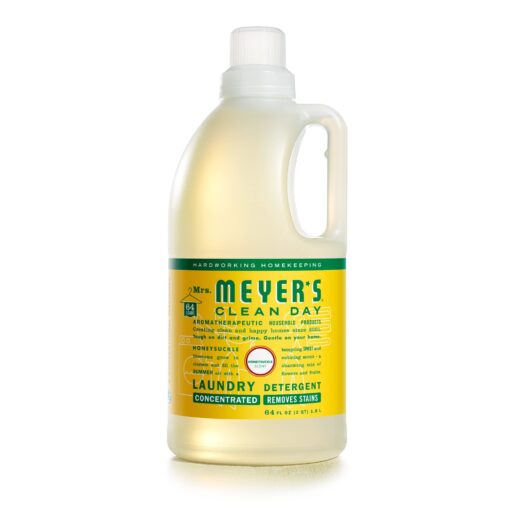 MRS. MEYER'S CLEAN DAY Liquid Laundry Detergent, Biodegradable Formula Infused with Essential Oils, Honeysuckle, 64 oz (64 Loads) 64 Fl Oz (Pack of 1)