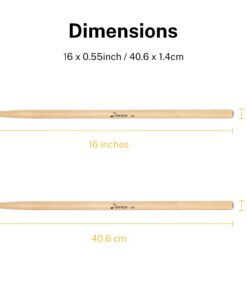 Alternative view of Donner Drum Sticks, 3 Pairs 5A Drumsticks Classic Maple Wood Snare Drumsticks With Carrying Bag, Christmas Birthday Gift, Great Holiday natural