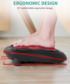 Nekteck Foot Massager with Heat, Shiatsu Heated Electric Kneading Foot Massager Machine for Plantar Fasciitis, Built-in Infrared Heat Function and Power Cord (Black) Black 25 61CHgN ZR1L