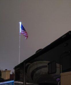 Deluxe Flag Pole Light Solar Powered - 1300 Lumen Solar Light for Flagpole - Light Up American Flag Outdoor with Solar Flag Pole Light from Dusk to Dawn for 12+ Hours - 100% Coverage Silver Flag Light Deluxe Silver 32 61CJ9QbDR2L