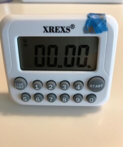 XREXS Digital Kitchen Timer Magnetic Countdown Up Cooking Timer Clock with Magnet Back and Clip, Loud Alarm, Large Display Minutes and Seconds Directly Input-White (2 Battery Included) (DC-12) Old Version 24 61CJzb0zFzL