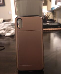 SAMONPOW iPhone X Case, iPhone 10 Case,Hybrid iPhone X Wallet Case Card Holder Shell Heavy Duty Protection Shockproof Anti Scratch Soft Rubber Bumper Cover Case for iPhone X 5.8 inch Rose Gold 30 61CKBphwNZL