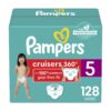 Pampers Cruisers 360 Diapers - Size 5, 128 Count, Pull-On Disposable Baby Diapers, Gap-Free Fit 28 61CL ANT0rL