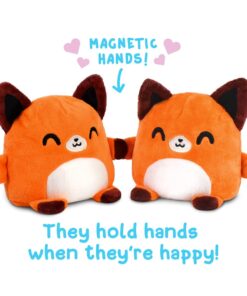 TeeTurtle - Plushmates - Magnetic Reversible Plushies that hold hands when happy - Fox - Huggable and Soft Sensory Fidget Toy Stuffed Animals That Show Your Mood - Gift for Kids and Adults! 5 inch Orange Fox 5 61CLVNyT0S