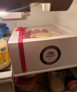 HeroFiber Cake Boxes 12 inch, & Cake Boards. Set of 10, Bakery Box With Plastic Window, For Your Bundt Cake, Cheesecake, Cookies, Pastry, Donuts, Cupcakes, Pies & More. Cajas Para Pasteles White 12 Inch 25 61CM46VdIVL