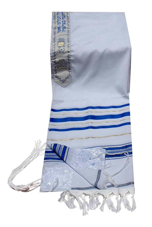 Tallis Prayer Shawl 24/72 Blue & Silver or Blue & Gold (Imported from Israel)