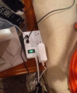 2 Prong Extension Cord with USB-C, ROOTOMA 2 Prong to 3 Prong Outlet Adapter, 3 Outlet & 4 USB Charging Station, 3 Prong Adapter 4ft, Non-Grounded, for Polarized Two Prong Outlet, Old House, White 4ft-2pin 39 61CMxYzdVIL