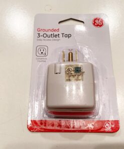 GE 3-Outlet Extender, Grounded Wall Tap, Adapter Spaced, 3-Prong, Multiple Plug, Power Splitter, Cruise Essentials, Use for Home Office School Dorm, UL Listed, White, 58368 1 Pack 3 Outlet | 3-Prong Cube 52 61CN2vTVEjL