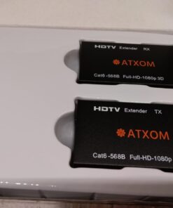 ATXOM HDMI Over Ethernet Extender, Over Cat 5e/6/7 LAN Cable, Up to 200Ft, Full HD 1080P @ 60HZ, EDID Copy, Dolby Digital/DTS Compatible, High Resolution Signal, POC Transmitter and Receiver 58 61CNZvYxdaL
