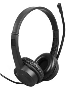 USB Headset with Microphone, Hands Free Call Center Binaural Headphone with Noise Cancelling & Audio Controls, Stereo Computer Headphone for Business Call Center Office 14 61CPYLX0qHL