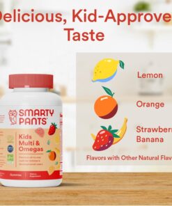 SmartyPants Kids Multivitamin Gummies: Omega 3 Fish Oil (EPA/DHA), Vitamin D3, C, Vitamin B12, B6, Vitamin A, K & Zinc for Immune Support, Gluten Free, Three Fruit Flavors, 120 Count (30 Day Supply) Kids Formula 120 Count (Pack of 1) 31 61CRohWXMbL 2