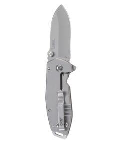 Alternative view of CRKT Squid Folding Pocket Knife: Compact EDC Straight Edge Utility Knife with Stainless Steel Blade and Framelock Handle Silver Stonewash