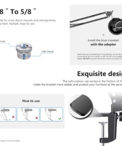 Neewer Microphone Arm Stand, Suspension Boom Scissor Mic Arm Stand with 3/8” to 5/8” Screw and Cable Ties Compatible with Blue Yeti, Snowball, Yeti X, Quadcast and Other Mics, Max Load 1.5kg 43 61CScVwELFL