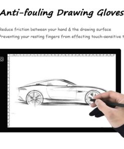 Bestgle Artist Drawing Glove, 2-Fingers Graphic Drawing Glove Left & Right Hand Use for Light Box, Graphic Tablet, Pen Display, iPad Pro Pencil(6 Pack, Black) 11 61CSvBD4yLL