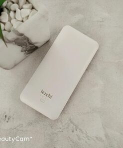 lezchi Portable Power Bank, Ultra Slim 10000mAh Portable Charger, USB C External Battery Pack with Built-in AC Plug, Charging Cable, Output Port, Compatible with All Kinds of Cellphones … White 32 61CWEDBJJ2L