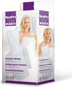 MedPro Portable Female Urinal, Made from Durable Plastic, Easy to Clean & Infection Control, 1000 cc Capacity, Comfortable Contoured Opening & Wide Grip Handle, White, No Flavors, 1000 ml 4 61CWMq40bhS