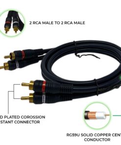 iMBAPrice 3 feet 2RCA Male to 2RCA Male Home Theater Audio Cable (3 Feet, Black) 2-RCA to 2-RCA 12 61CXF4Rd9ML