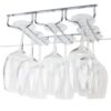 Huji Durable Under Cabinet Stemware Rack Storage Organization (1 Pack, Chrome) 1