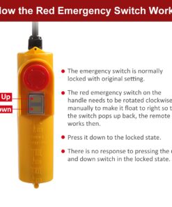 Partsam 440Lbs Lift Electric Hoist Crane Remote Control Power System, 110V Electric Hoist Zinc-Plated Steel Wire Overhead Crane Garage Ceiling Pulley Winch w/Straps (w/Emergency Stop Switch) 39 61CXYmmp L