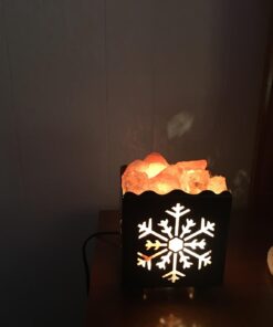 CRYSTAL DECOR Himalayan Pink Salt Lamp Basket & Dimmer Cord Bulb Snowflake 15 61CZQyNGA2L