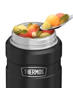 THERMOS Stainless King Vacuum-Insulated Food Jar with Spoon, 16 Ounce, Matte Black 27 61CaXtGOL7L
