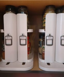 Cabinet Caddy SNAP! Sliding Spice Rack Organizer for Cabinet, Just Pull & Rotate, 3 Snap-In Shelves Adjust for 5 Levels of Storage, Magnetic Modular Design, Non-Skid Base, 8.9”H x 6.1”W x 10.8”D 42 61Cb9rTZQzL