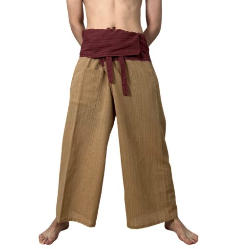 SUMALEE - 2 Tone Thai Fisherman Pants for Men & Women Trousers Perfect for Yoga, Martial Arts, Pirate, Medieval, Japanese Samurai Pantalones