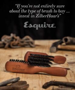 Beard Brush by ZilberHaar - Stiff Boar Bristles - Beard Grooming Brush for Men - Straightens and Promotes beard growth - Works with Beard Oil and Balm to Soften Beard – For beard kits - 6 inches long Brown 6 Inch (Pack of 1) 29 61CdD6UBpuL