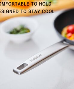 MSMK 10-Piece Pots and Pans Set non stick, Durable and Stable Cookware Sets for building a starter kitchen or refreshing, Even Heating, Easy Clean-Up, Comfortable Handling, Induction Compatibility Cookware Set(10-piece) 33 61Cf5 WXlrL