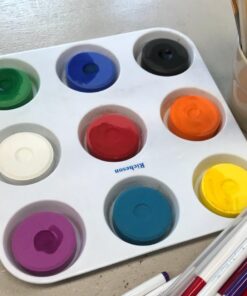 Sax Non-Toxic Giant Tempera Paint Cakes with Tray - 2 1/4 x 3/4 inch - Set of 9 - Assorted Colors - 402321 9 61CfDEPTZnL