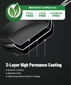 Pots and Pans Non Stick,10-Piece all in One Pan with Diamond-Infused Coating, nonstick cookware set Induction Compatible and Scratch-Resistant, Includes Glass Lids DD701 17 61CggjGr0XL