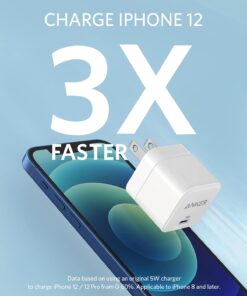 Alternative view of USB C Charger, Anker 2-Pack Fast Charger with Foldable Plug, PowerPort III 20W Cube Charger for iPhone 15/15 Plus/15 Pro/15 Pro Max/14, Galaxy, Pixel 4/3, iPad/iPad Mini, and More(Cable not Included) 2pack White