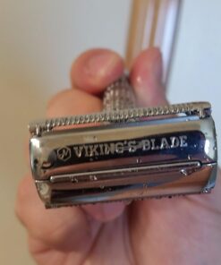 VIKINGS BLADE The Chieftain Safety Razor + 5 Swedish Platinum Super Blades + Carry Case Chromium Silver 47 61CjP7kodL