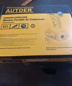 AUTDER Tire Inflator Air Compressor, 21V Battery Powered Tire Pump, 180PSI Pistol-shaped Handheld Air Pump with Digital Pressure Gauge, Automatically Shut Off, Perfect for Cars, Motorcycles, Bikes Red 21 61CjX eramL