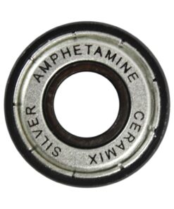 Amphetamine Skateboard Speed Bearings - Set of 8 - Choose From Ceramic, Stainless Steel, Abec 5, 7 - Fits all Skateboard Wheels - Pre-Lubricated Ceramix Silver 8 61CjhoRPfcL