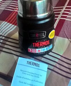 THERMOS Stainless King Vacuum-Insulated Food Jar with Spoon, 16 Ounce, Matte Black 35 61CoKNaONqL