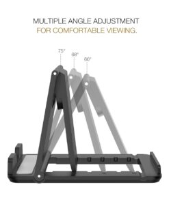 MoKo Phone/Tablet Stand, Foldable Tablet Holder Fits with iPhone 15/Pro/Plus/Pro Max, iPhone 12/12 pro Max/11/Xs Max, iPad Pro 11, iPad Air 4/Mini 6 2021, iPad 9th 10.2", Black Small Size 38 61CqWin3fPL