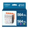 LinkDocs Compatible with Ink Cartridges Replacement for HP 564XL Used with HP Photosmart 5520 5525 6520 7520 5510 6510 7510 7525, Premium C309G Printers (Black, Cyan, Magenta, Yellow, 4 Pack) Black 550, Color 750 41 61Cqov8krqL