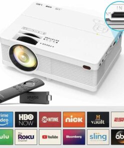 Alternative view of Mini Projector 7500Lumens Portable Projector Full HD 1080P Supported, Home Theater Projector Compatible with TV Stick, Phone, Games, HDMI, AV