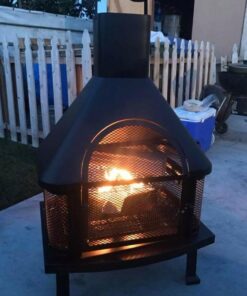 UniFlame WAF1013C Firehouse with Chimney, Black 54 61CvAJLiWOL