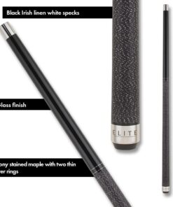 Alternative view of ELITE Heavy 27oz Banned Break Cue, Massive Weight Breaker Cue, Black Irish Linen Wrap, Phenolic Tip, Wooden Cue with Hardrock Maple