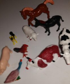 SCS Direct Farm Animal Toy Action Figure Set - 50 Pieces with 16 Different Barnyard Animals and Accessories - Includes Cows, Horses, Chickens, Pigs, Sheep & More - Great for School Projects & Dioramas 43 61CyFcweOaL