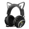 EASARS Wireless Cat Ear Headphones, Black Gaming Headset Bluetooth 5.0 for Smartphone, Retractable Mic, 50mm Drivers, RGB Lighting Headset with Mic (USB Dongle Not Included) 2 61CylCo3PyL