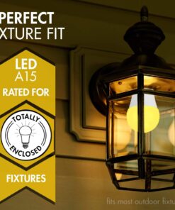 TCP 5 Watt LED Yellow Bug Light Bulbs | Energy Efficient (40W Equivalent) | A15 Yellow Bulb E26 Base | Non-Dimmable | Pack of 2 2 Count (Pack of 1) 8 61CzsEKOIFL