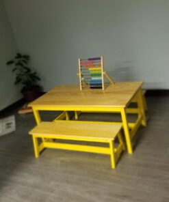 Amazon Basics Indoor Kids Table and Bench Set, Natural 43 61D0TSQoeHL