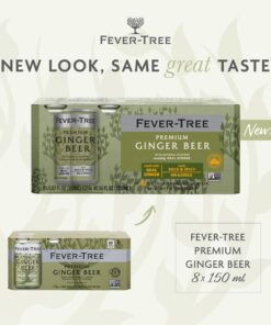Fever Tree Ginger Beer - Premium Quality Mixer - Refreshing Beverage for Cocktails & Mocktails. Naturally Sourced Ingredients, No Artificial Sweeteners or Colors - 150 ML Cans - Pack of 24 5.07 Fl Oz (Pack of 24) 13 61D19WpifaL