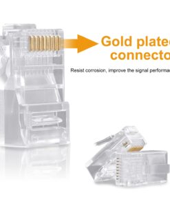 SHD RJ45 Ends, RJ45 Connectors Cat6 Connector Cat5e Connector Cat5 Connectors Ethernet Cable Crimp Connectors-200Pcs 8 61D1UFmLNcL