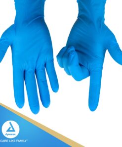 Dynarex Safe-Touch Disposable Nitrile Exam Gloves, Powder-Free, Latex-Free, Touchscreen Friendly & Used by Professionals, Blue, Large, 1 Box of 100 Safe-Touch Disposable Nitrile Exam Gloves 100 Count (Pack of 1) 12 61D1uqGyxjL