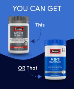 Swisse Ultivite Daily Multivitamin for Men | 50 Vitamins, Antioxidants and Minerals + Adaptogens | Energy, Stress & Immune Support | Mens Multivitamins Supplement | 120 Tablets Men's Multivitamins - 120 count Multicolor 21 61D2ts88WL 1